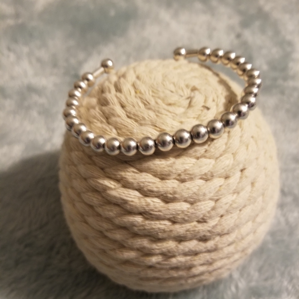Silver Beaded Cuff - Picture 2 of 3